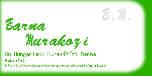 barna murakozi business card